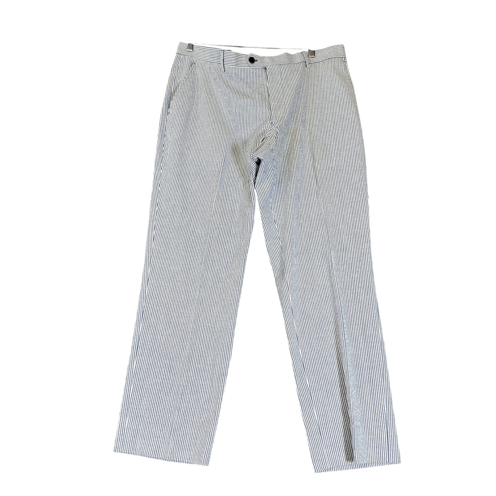Tommy Hilfiger Mens Seersucker Striped Dress Pants Blue White 38W x 30L